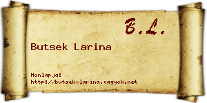 Butsek Larina névjegykártya